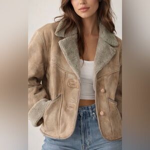 Women's Tan Shearling Jacket vintage Japanese